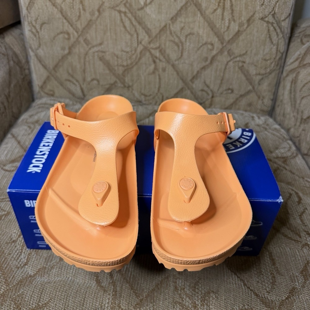 Birkenstock Gizeh EVA Papaya Women's Size 8 EU 39 Thong Sandals With Box - Picture 2 of 5